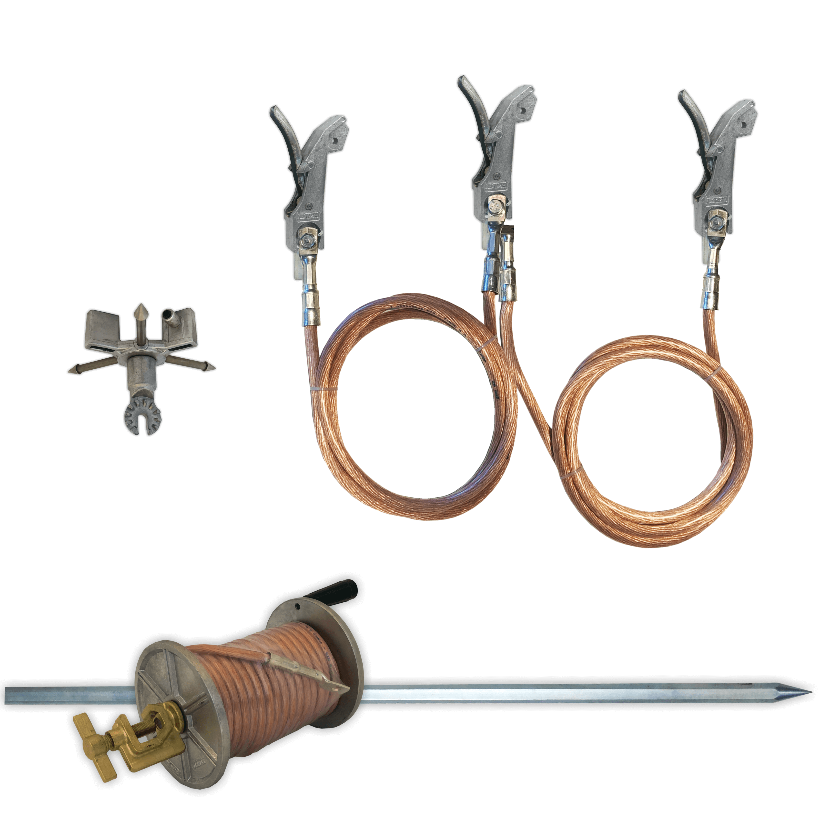 Grounding equipment for medium voltage overhead lines up to 18 mm, 6 kA/sec.